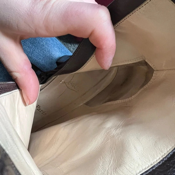 Louboutin Brown Suede Boots, size 38.5 - Picture 14 of 15